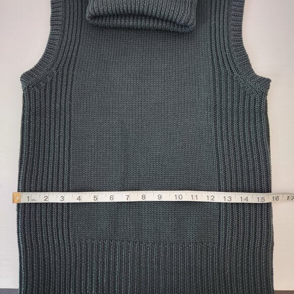 Vintage Kenneth Cole Merino Wool Sleeveless Turtleneck Forest Green Size Medium - Picture 11 of 13